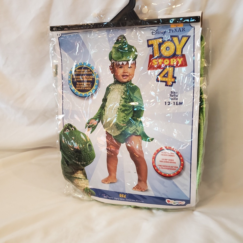 Disney Pixar Rex Dinosaur Toy Story Costume Baby 12-18 Months Green Halloween